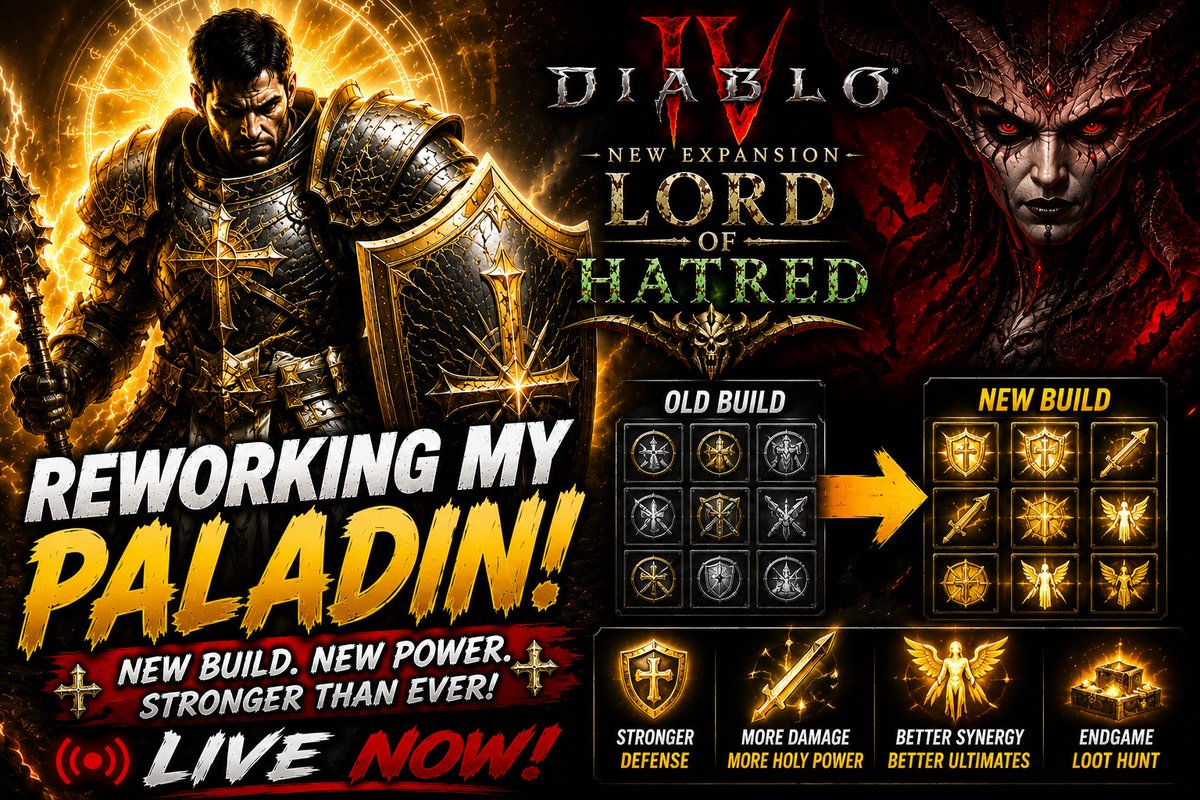 GodOFDisrespect's tweet photo. 🔥 Reworking My Paladin! Endgame Build Overhaul | Diablo IV LIVE

https://t.co/BmXiXe4dq0

https://t.co/vtUYr6mN4o

https://t.co/FsRAYPvnNr

https://t.co/6e1JOuyM3S

#Live #Streaming #Gamer #GamingCommunity #ContentCreator
#Twitch #YouTubeGaming #TikTokLive #RumbleLive
@YouTubeGaming
 
@Twitch
 
@RumbleVideo
 
@TikTokCreators

@GamingOnRumble
 
@MasteringRumble