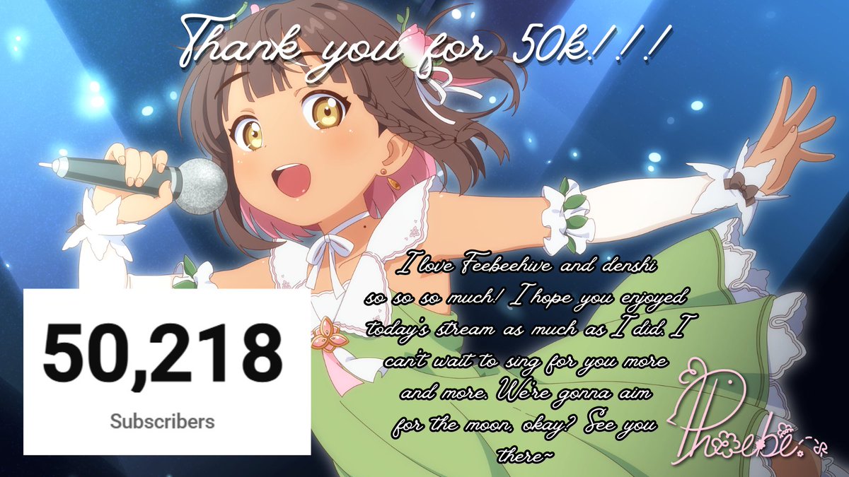 feebeechanchibi's tweet photo. 【 🌷THANK YOU FOR 50K!!!🌷 】

Thank you so much for such a fun and lovely karaoke stream, and for all your support! So many friendly faces, new and old, popped in~ Thank you Nimi and Mint, too!

Let's aim for the moon together!! And make lots of happy memories along the way 💕 https://t.co/9z9JVip2aR