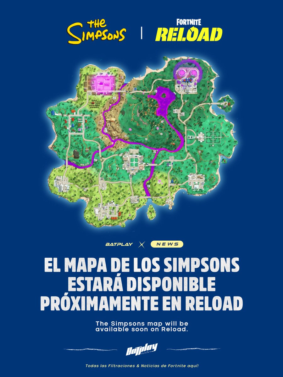 BATPLAY47's tweet photo. El Mapa de Los Simpsons estará disponible próximamente en Reload

@andredotuasset https://t.co/O1jkuN7cQt