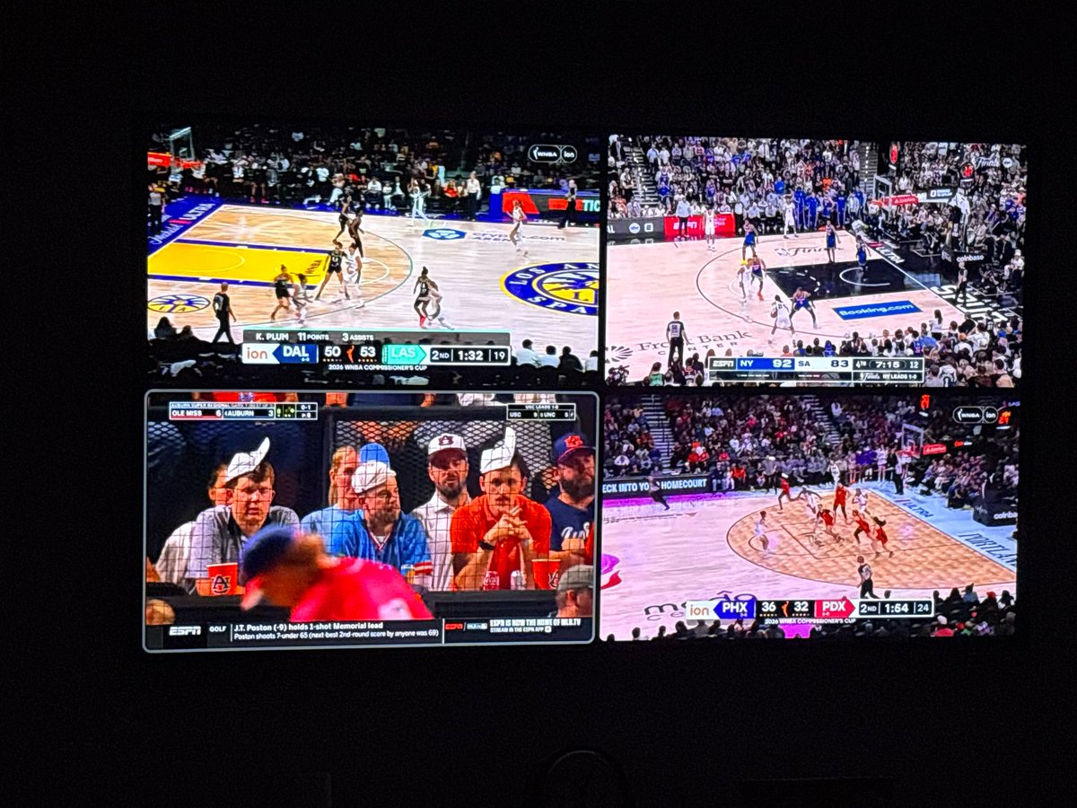bmac1435's tweet photo. YouTube TV multi-view for the win! 🏀⚾️
#NBAFinals #WNBAonion #SuperRegionals https://t.co/If3BZR2gvH