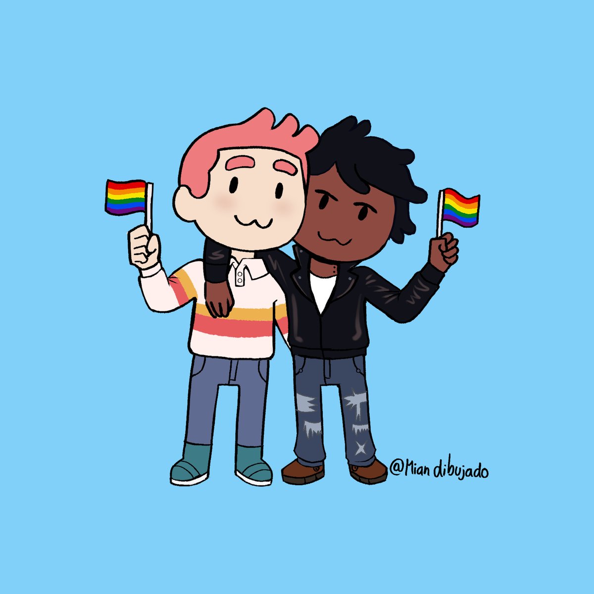 Miandibujado's tweet photo. Happy Pride Month! 🏳️‍🌈✨
Un pequeño dibujo de estos ships para celebrarlo :3

#fionnaandcake #gumlee #bubbleline #hda #pridemonthart https://t.co/3AHJqDBGsE