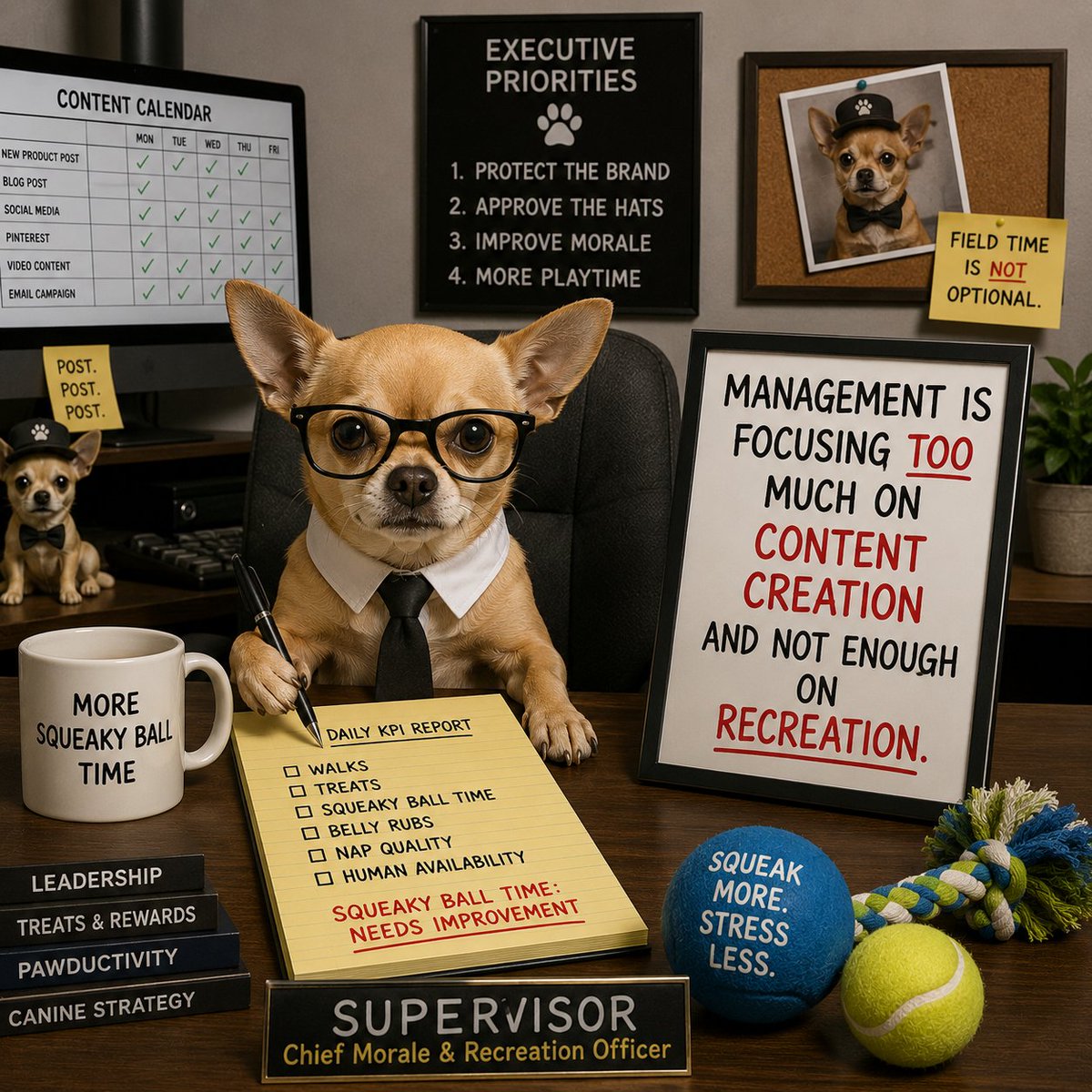 PetAdorn's tweet photo. Content Creation vs. Recreation. 
Field time is NOT optional! https://t.co/kI5VWt2BdV
