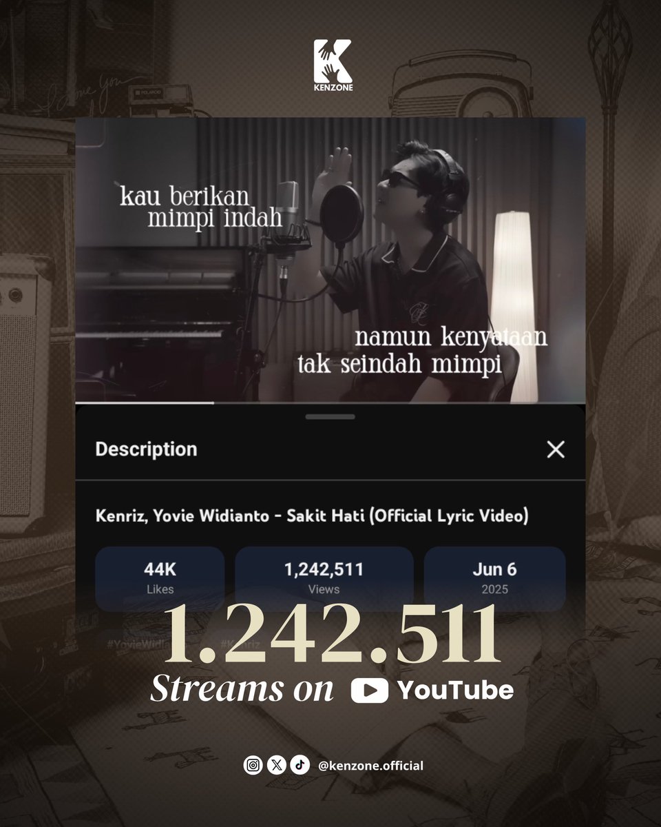 Kenzoneofficial's tweet photo. Terima kasih atas cerita, kenangan, dan perjalanan bersama dari awal sampai hari ini. SakTi akan selalu spesial di perjalanan musik Kenriz. Semoga terus bertumbuh, didengar lebih luas, dan selalu punya tempat pulang. 🤍✨

#KenrizSakti #1thSakitHatiKenriz #KenzoneOfficial #Kenriz https://t.co/pavAF7spmo
