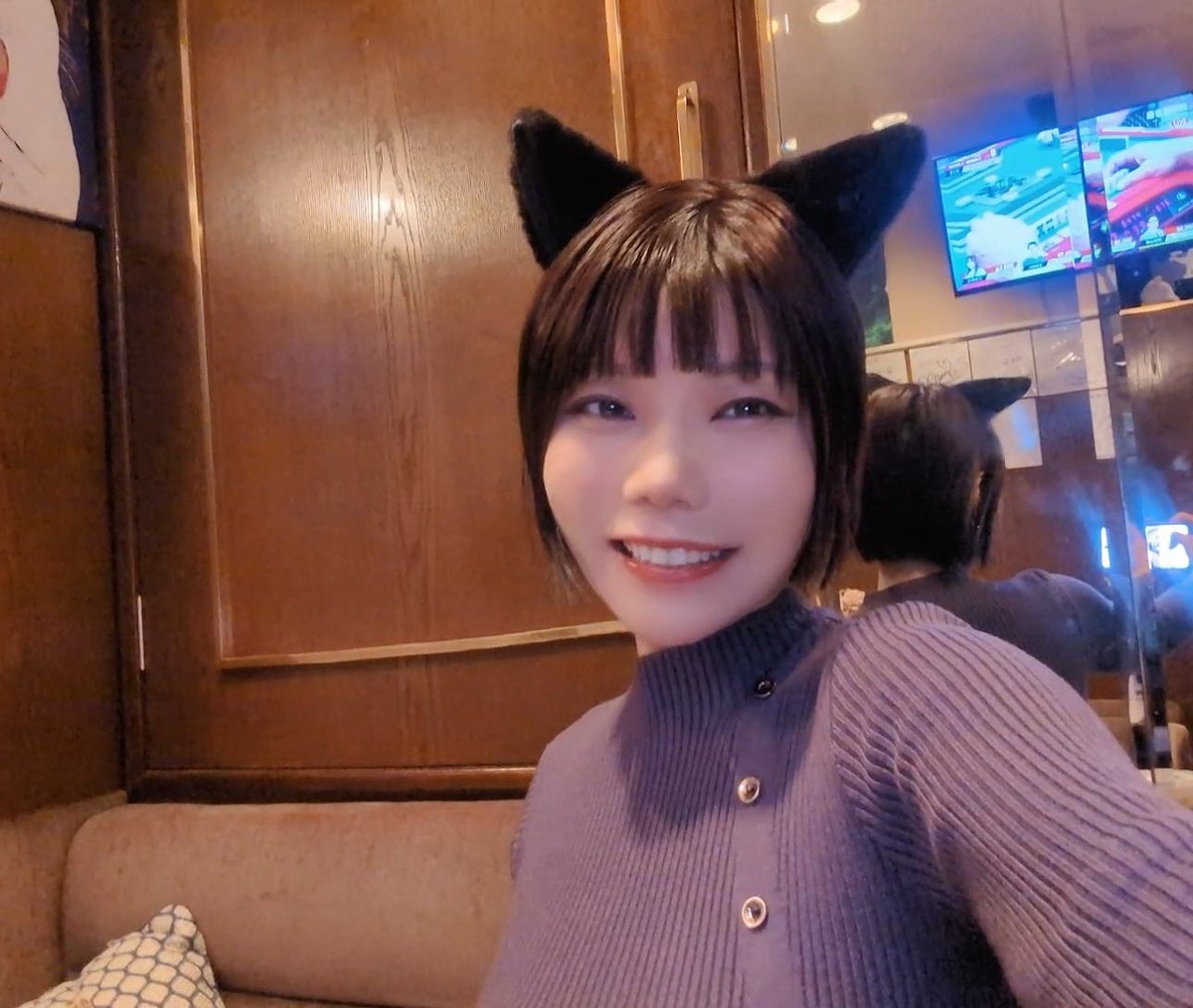 michiko_kamio's tweet photo. 今日は19時から23時までガッティーニャいます🐈‍⬛
あいりさんとすのちゃんもいる〜嬉しいっ🥰
写真は前回の！ https://t.co/VdeKWBX7ZU