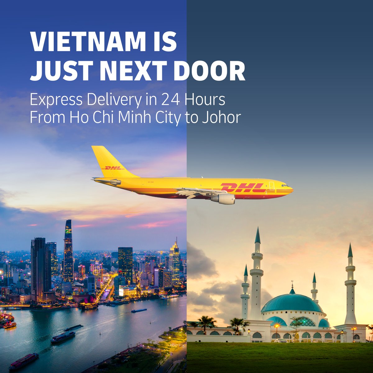 DhlExpressMY's tweet photo. When your business depends on shipments from Ho Chi Minh, every delivery day matters 🇻🇳

With DHL Express, your import can arrive in Malaysia in about 24 hours, helping you avoid stock delays and keep operations running smoothly.

✨Get a business account: https://t.co/oksEnI2PkV https://t.co/D5zaWu7cDW
