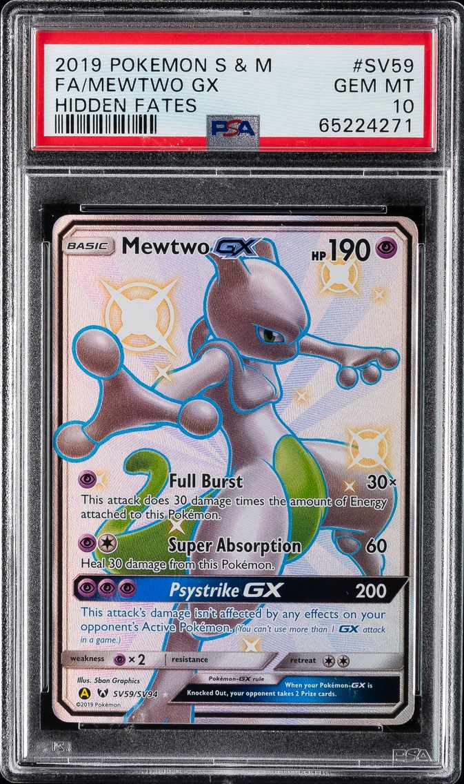 CTuska's tweet photo. This 2019 #SV59 Full Art / Mewtwo GX PSA 10 Sun &amp; Moon Hidden Fates Pokemon is priced to move!

Check out this item on Collector https://t.co/2ElIJin9Z0 via @Collector_Crypt https://t.co/TGEunhotHq https://t.co/7Nu5zryVa1