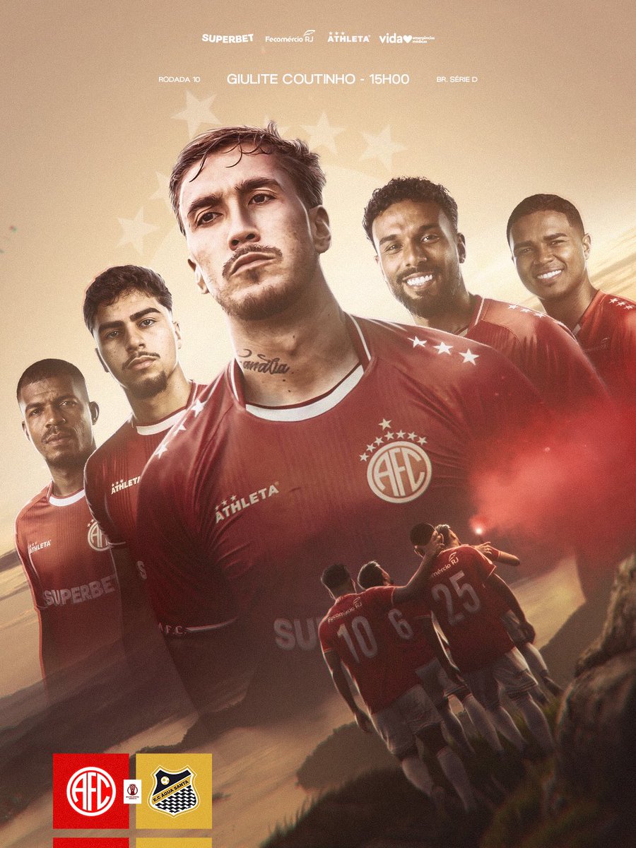 AmericaRJ's tweet photo. DIA DE SANGUE! DIA DE CONTINUAR SONHANDO! DIA DE LUTAR ATÉ O FIM. 🩸

VAMOS, AMERICA! 

🏆 Série D (rodada 10)
🆚 America x Água Santa 
🏟️ Giulite Coutinho 
🗓️ Sábado (6)
⏰ 15h 
📺 RomárioTV https://t.co/0YTI7SFcva