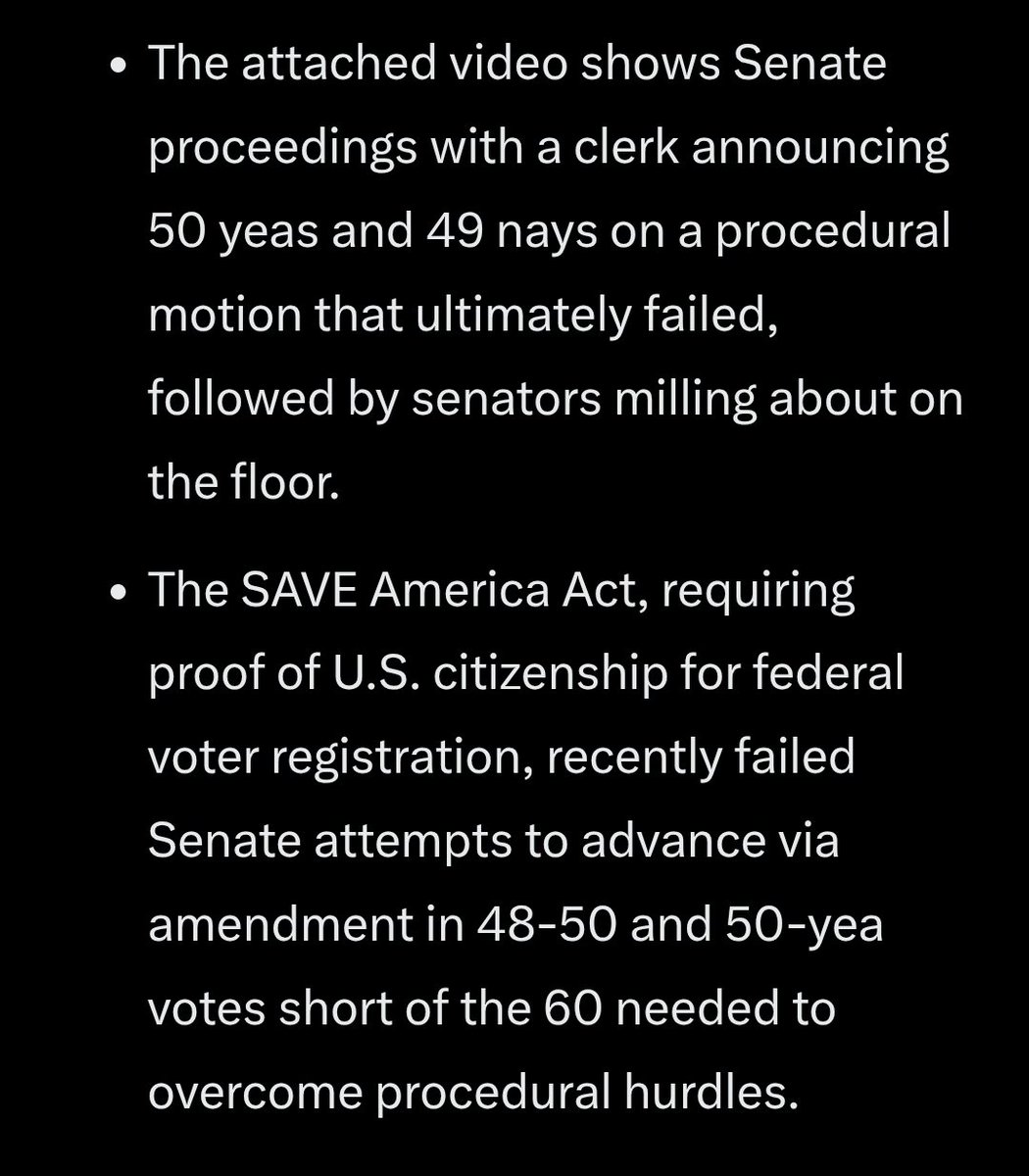jaylyn600's tweet photo. @RylanderRodney @TSH3_ Yes. If we got 50 yeas today, even if the Dems got another vote, Vance would be 51. But only if they nuke the filibuster. Right now, we need 60 votes. https://t.co/fxFNCm5fdw