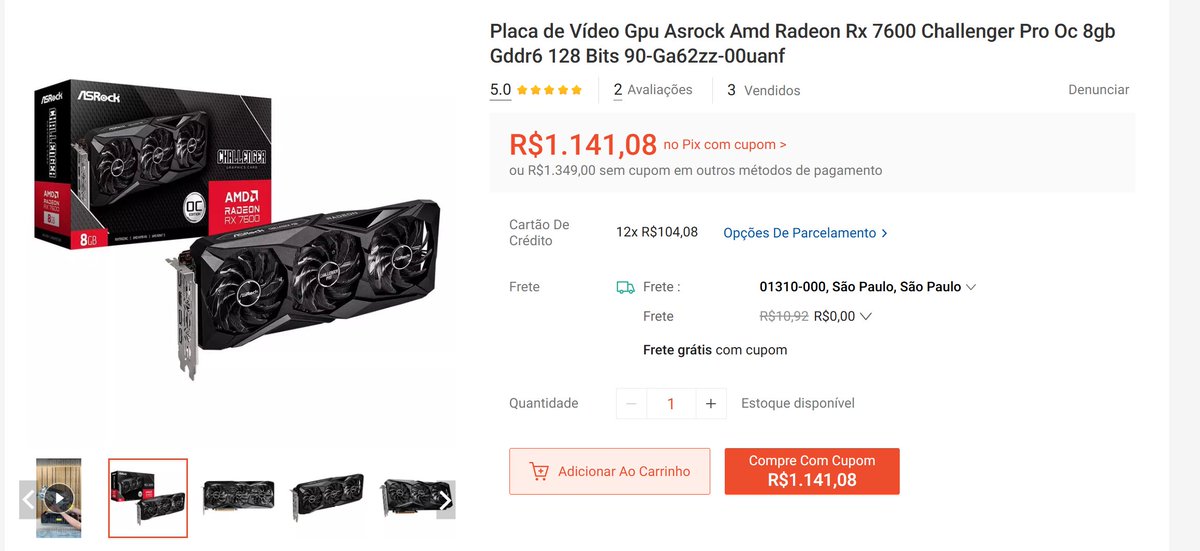 EconoMisterPRO's tweet photo. 🔥

Placa de Vídeo Gpu Asrock Amd Radeon Rx 7600 Challenger Pro Oc 8gb - R$ .141,08
https://t.co/gVNLcV6OYJ

cupom R$ 100 OFF 6.6 Shopee
https://t.co/5ioFL1WdEM

anúncio https://t.co/XTpblhzIuP