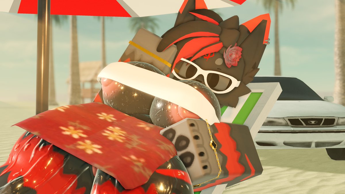 legalizeuranium's tweet photo. bring your pet cino to the beach day
cino model and oc is owned by @bazbloxs 
#rr34 #robloxnsfw #robloxporn https://t.co/VU0W6dfeJX
