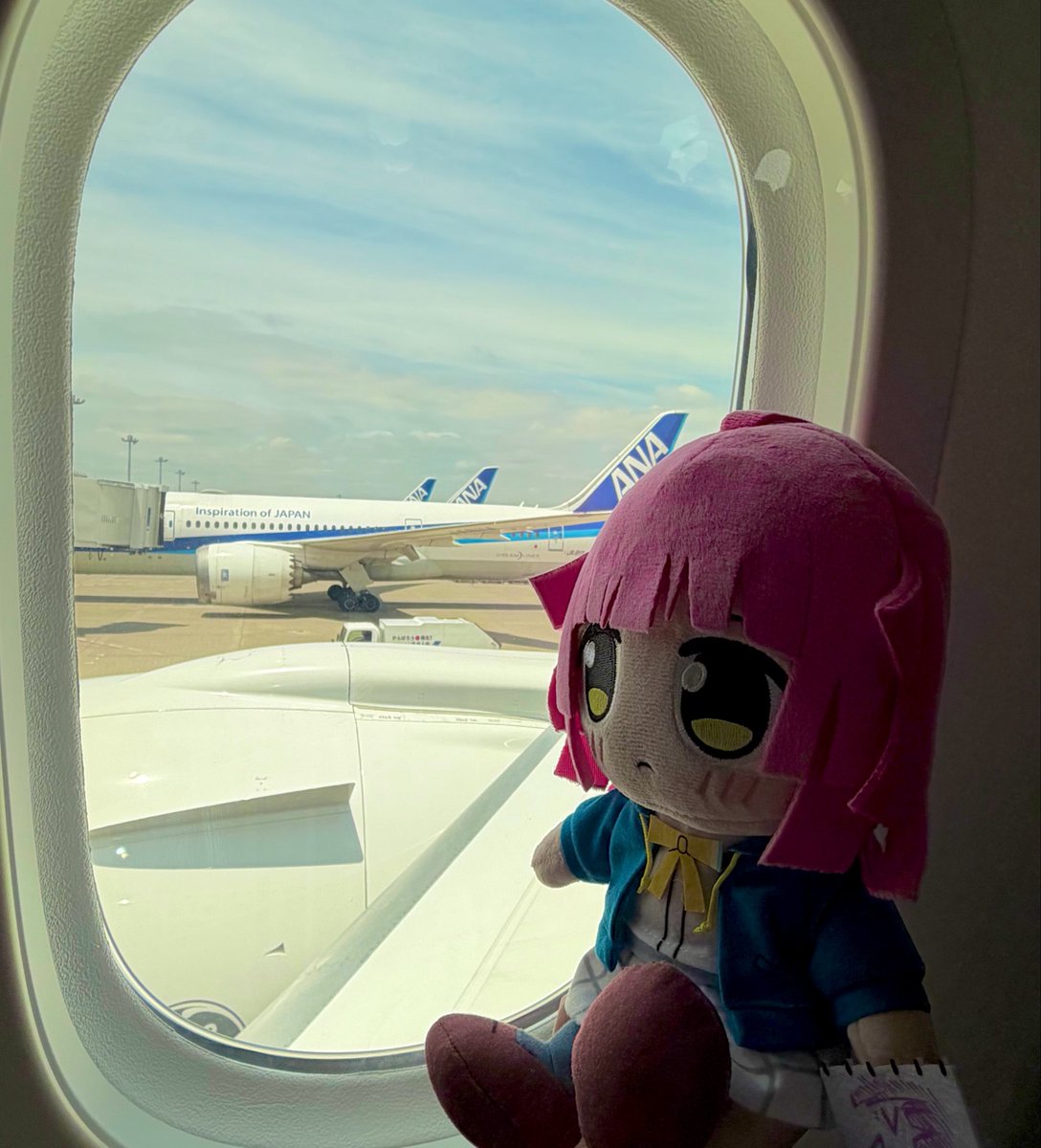 AkariHLR's tweet photo. 飛行機で会場へ向かう https://t.co/W5NGrocBQG