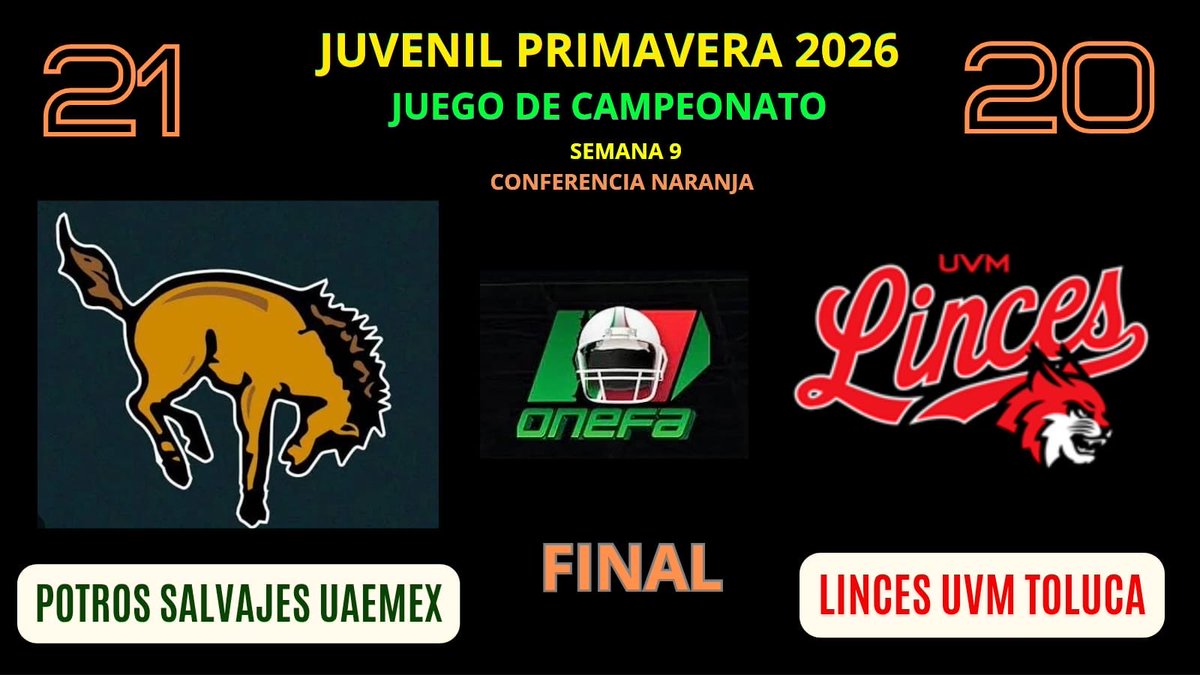 sorianoaaron's tweet photo. Los @_PotrosSalvajes se coronaron campeones de la Conferencia Naranja 🍊 en la Juvenil de Primavera de @OnefaOficial 🏈 https://t.co/YQ3w3LTyks