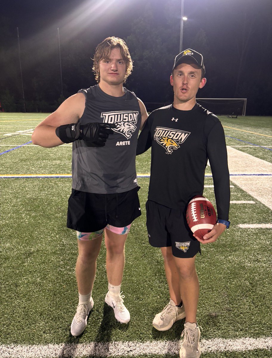 WyattRichardX's tweet photo. After a GREAT camp and conversation with @CoachKolt I’m very blessed to receive my 5th D1 offer from @Towson_FB ‼️‼️
@ExeterTwpFB @CoachBadinger @coachcurtis42 https://t.co/HLoyKpPnbJ