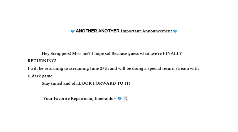 Emeraldo_Emera's tweet photo. YET ANOTHER ANNOUNCEMENT, PLEASE READ! https://t.co/M6A2uYVr4t