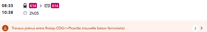 TERHDF's tweet photo. @sabine2110 Les pictogrammes indiquent le mode de transport prévu pour chaque trajet. Le détail sur le site TER évoque bien un car pour la liaison entre Tergnier et Saint-Quentin. https://t.co/9PPk5hUKKV