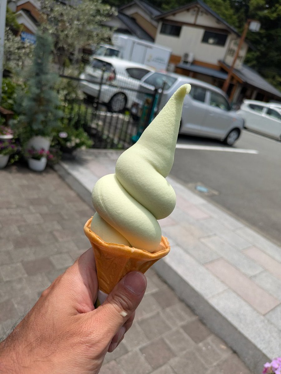 shingicars's tweet photo. 道の駅 播磨いちのみや
ソフトクリーム　シャインマスカット
バニラの予定やったのに… https://t.co/GaHwJkI00h