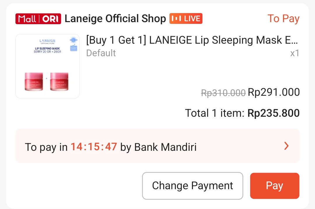 wclfchan's tweet photo. ada yang mau barengan beli laneige lip sleeping mask ga ya, 117k aja each #zonauangㅤ https://t.co/6XI2TLApvy