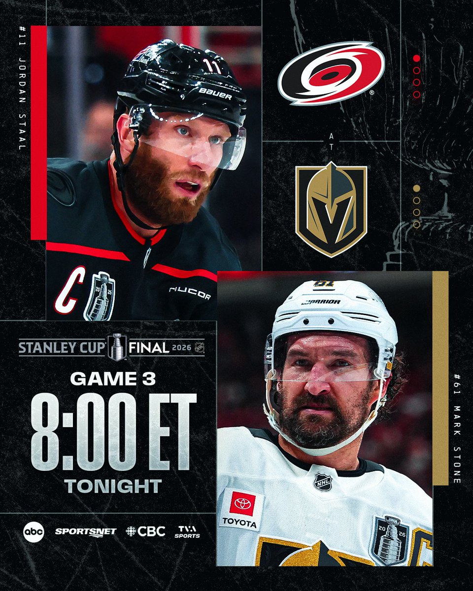 NHLPR's tweet photo. The @Canes and @GoldenKnights traded multi-goal comeback wins in Game 1 &amp; 2 to achieve a League first. What lies in store for Game 3 when the series shifts to Las Vegas? https://t.co/6Ts902LBnc