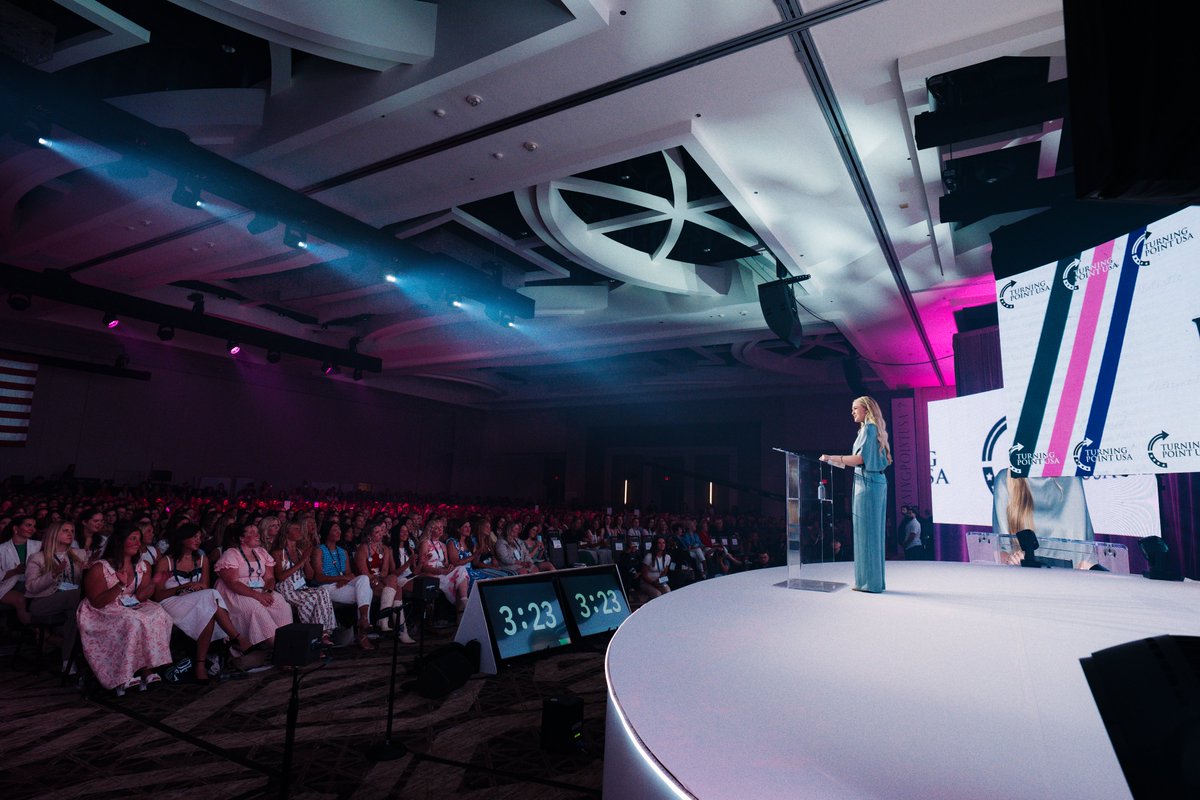 TPA_LT's tweet photo. What an incredible day 1 of WLS, so special to kick off this event on TPUSA's 14th anniversary 🩶 

Incredibly thankful for @MrsErikaKirk's leadership and for all our incredible @TPUSA staff who make these events a reality. 

Can't wait to see what the rest of the weekend has in store for these ladies!