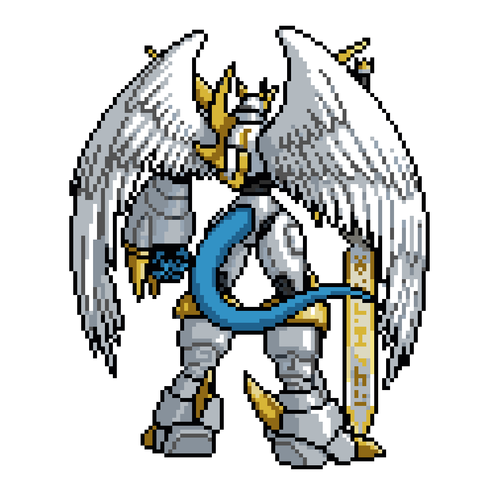 NOROCI2's tweet photo. I REMADE Imperialdramon Paladin Mode's sprite for Pokémon fan games.
These sprites are quite large, but they're still usable if you edit Y offset properly.
#Digimon #sprite #pixelart #digimonsprite #Imperialdramon #DigimonAdventure02 #pokemonsprites #veemon #wormmon https://t.co/8MWmdGfWLP