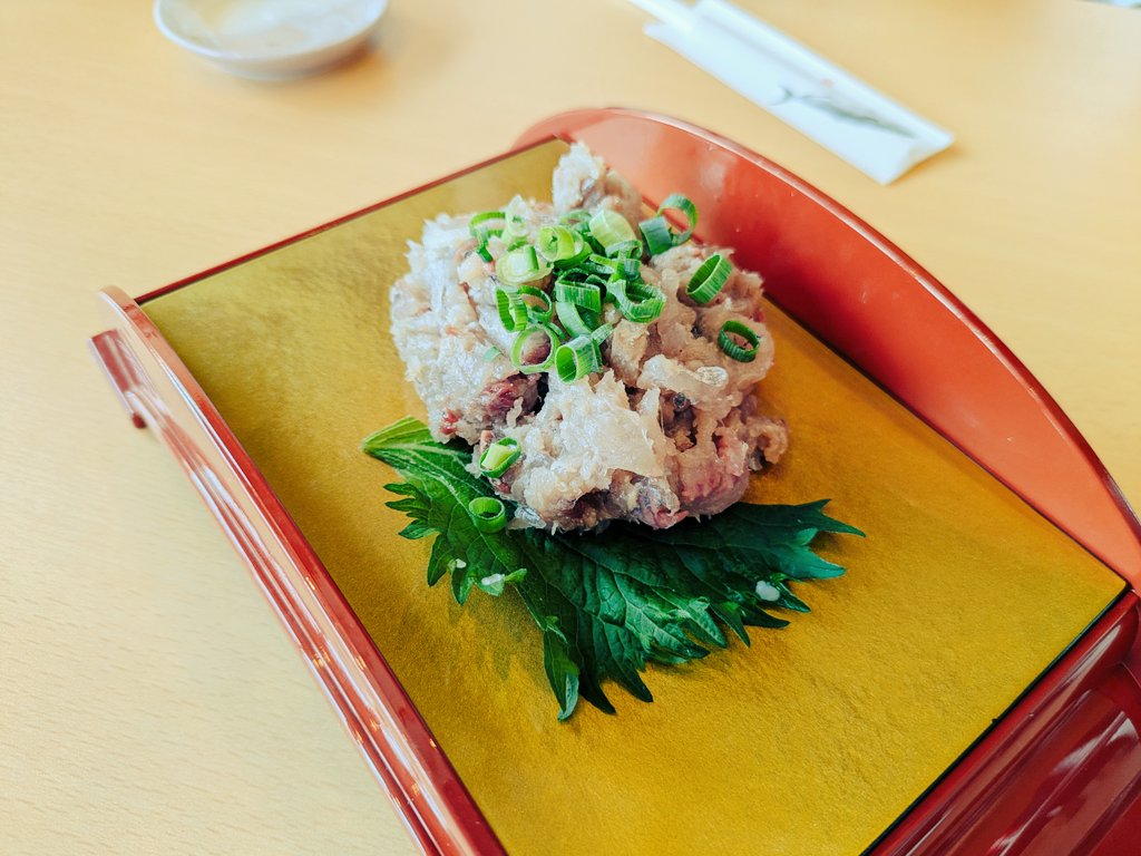 miyuv's tweet photo. 鯵のなめろうおいしい😋 https://t.co/zBw53KlUMc