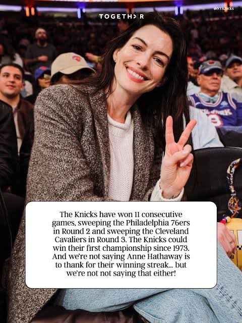 xLumbre_'s tweet photo. Knicks going back to MSG up 2-0 and they gonna have Suni Lee and Anne Hathaway in attendance.. This might be a sweep 😭 https://t.co/bL6MuFr2M9