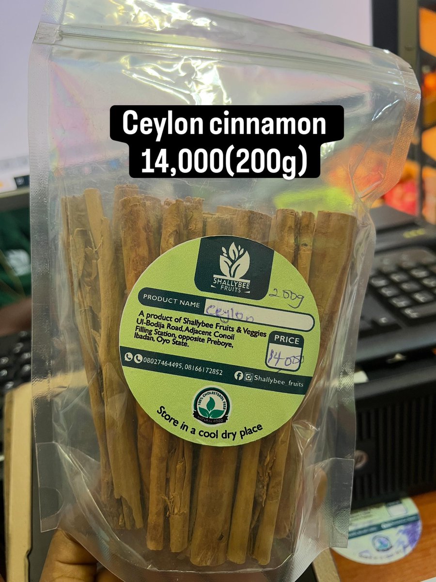 Shallybee_fruit's tweet photo. Ceylon cinnamon-7000(100g)
14,000(200g)

.
Available in our store for pickup and delivery 
Dm or WhatsApp 08166172852 OR 08027464495 to place your order
.
Location-ui/bodija road,adjacent Conoil filling station,opposite preboye https://t.co/r79etTrw3H
