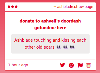 timelyashblade's tweet photo. #timelyashblade_sp
even though his hands are starting to recover, perhaps a lot of blade's other scars are there to stay - and that's fine, because ashveil finds him plenty beautiful all the same. blade, softly running his fingertips over a particularly nasty one and chiding - https://t.co/zXAMV5JnZ1