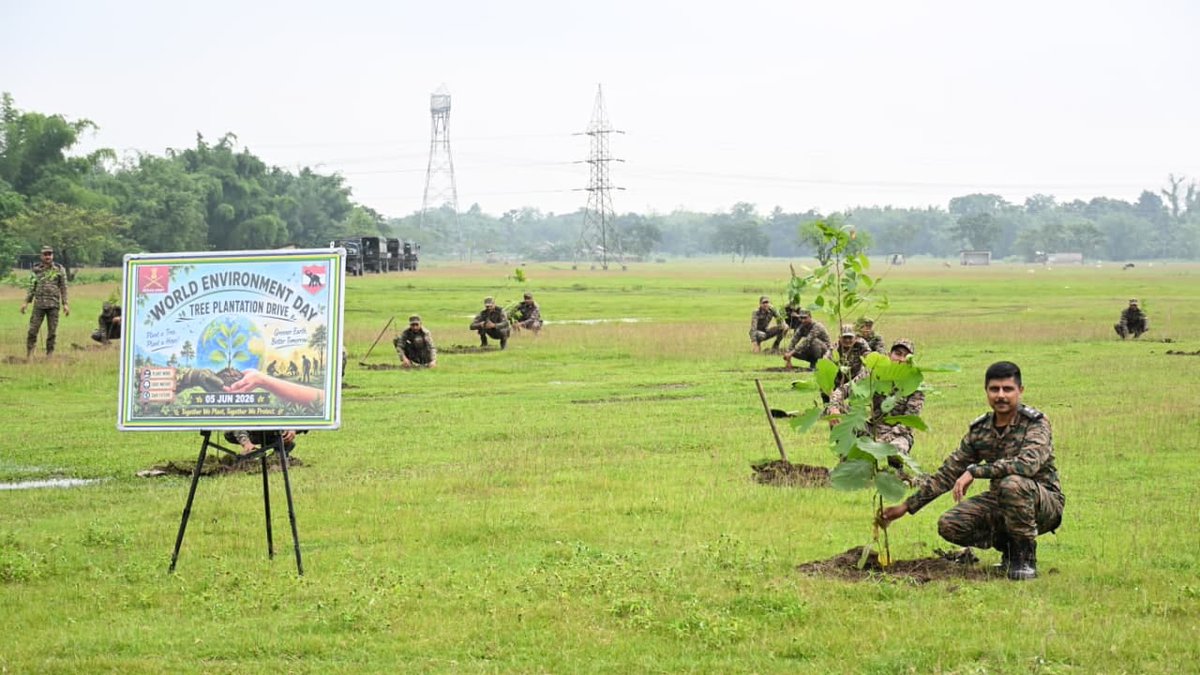 JaiHindForever1's tweet photo. एक पौधा आज, हरियाली भरा कल। 🌱🇮🇳
#GajrajCorps का ‘Purple Sonitpur, Rangia &amp; Misamari’ अभियान प्रकृति संरक्षण और सामूहिक जिम्मेदारी का प्रेरणादायक उदाहरण है। आइए, हम भी पर्यावरण की रक्षा का संकल्प लें और हरियाली से भविष्य संवारें।" 🌿✨
#WorldEnvironmentDay2026 #GreenFuture https://t.co/iSRAdLhGGI