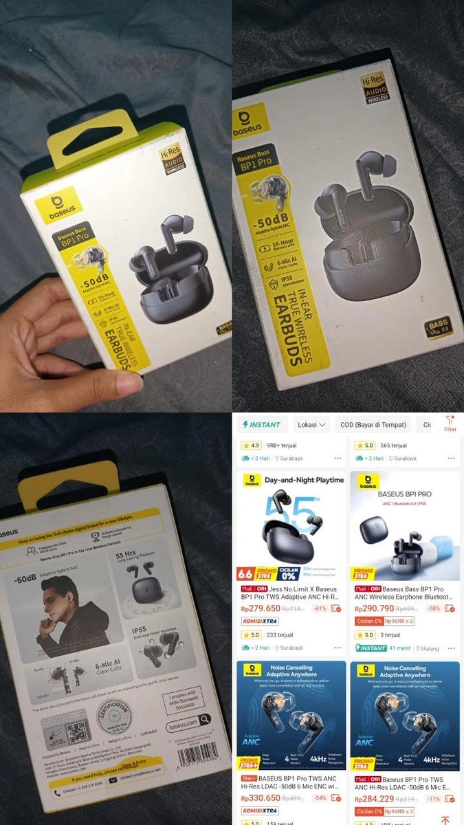dvrhmaaaaa's tweet photo. ❗JUAL TWS BASEUS BP1 PRO ❗

100% NEW BELUM DIBUKA SAMA SEKALI!

*250k BISA NEGO* 
- Masih segel
- Minus kotor aja packaging-nya
free ongkir area UB UIN

Alasan jual : Prefer headset kabel dan BU (ada keperluan mendesak)

#zonauang #malang #ub #tws https://t.co/3RMz0XMZGK