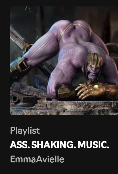 JakeRazz's tweet photo. My girl would probably find this funny because the kids fucked up her Spotify algo but I tried to look up some funny booty music for a video the other day and now Spotify keeps suggesting shit like this to me https://t.co/8oeIC6Wucg