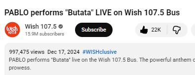 mamonja18's tweet photo. 2,525 views na lang 1M na si Butata Wish bus performance, Let's go!

@imszmc #PABLO
https://t.co/IJK62ksLVh https://t.co/WtIQJvQGwu