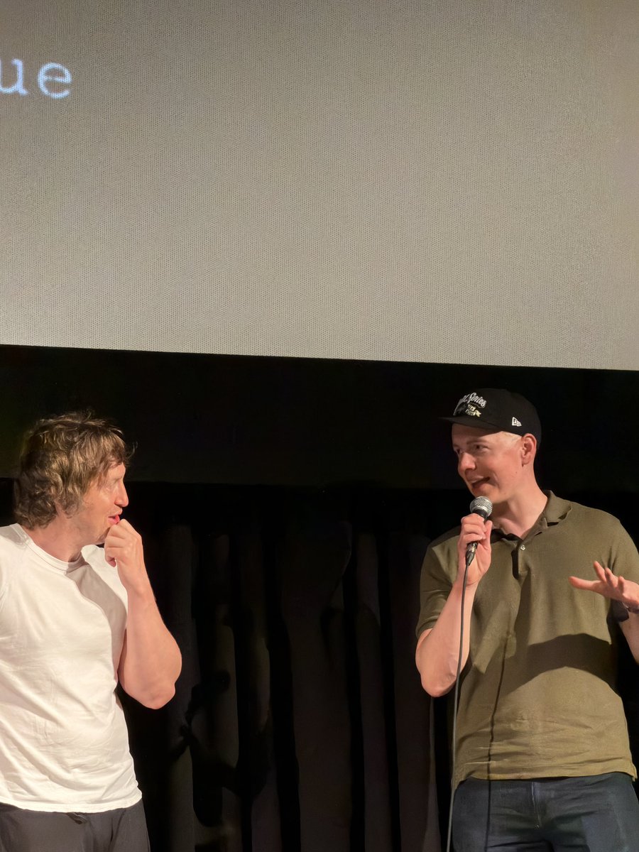 talkmoviestome0's tweet photo. We got a couple surprises at tonight’s Bleak Week screening of The Dirties at @RevueCinema—Owen Williams and Krista Madison joined Matt Johnson on stage for the Q&amp;A! @am_cinematheque https://t.co/2vICSCLY6b
