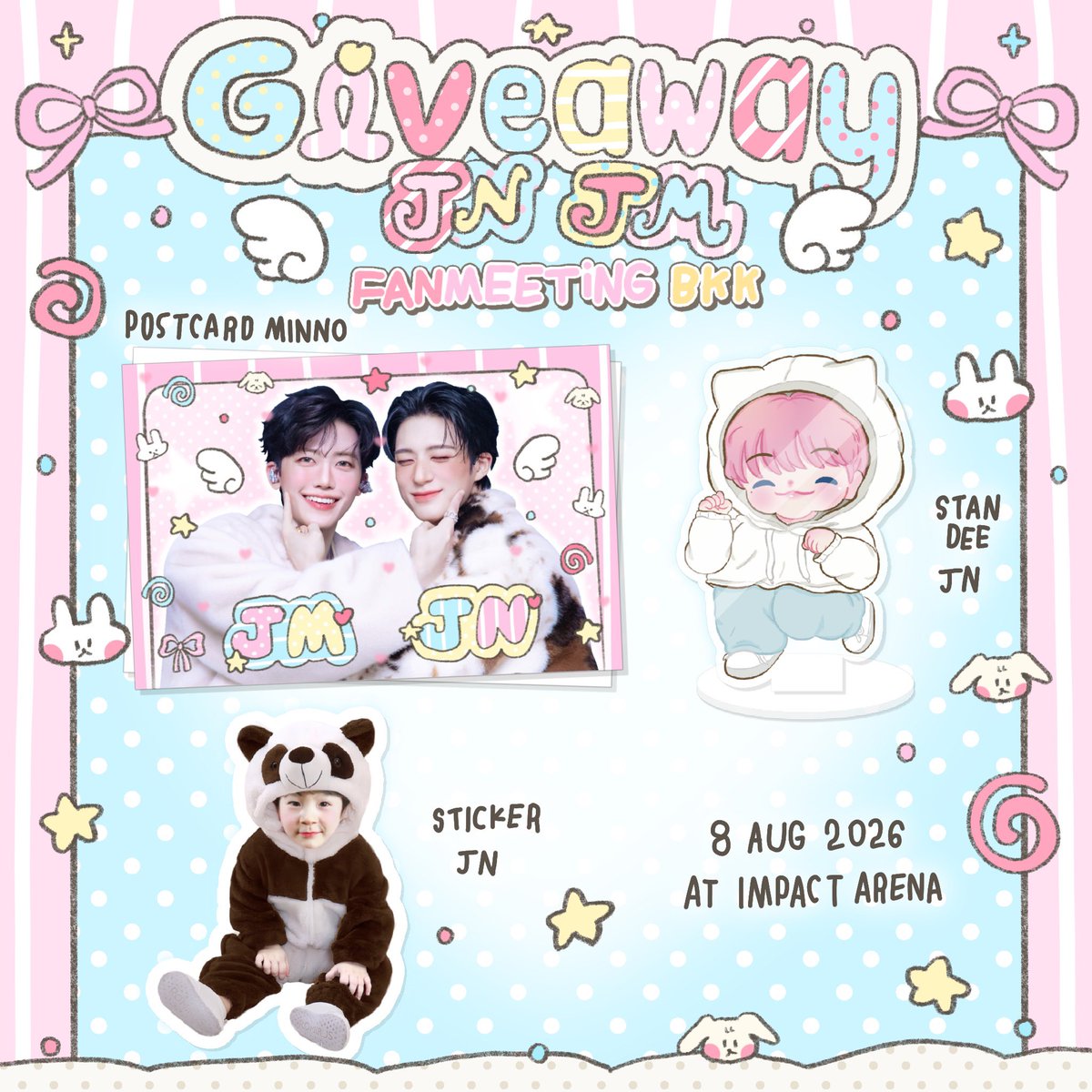 imyourjenb's tweet photo. pls rt ~ 

giveaway JNJM FANMEETING BKK
✨ Standee &amp; Sticker jn .◜◡◝
✨ Postcard minno 

🗓️ 8 Aug 2026
📍impact arena

#NCTJNJM_FANMEETING_TOUR
#NCTJNJM_FANMEETING_TOUR_DUALITY https://t.co/HebaEWOOj8