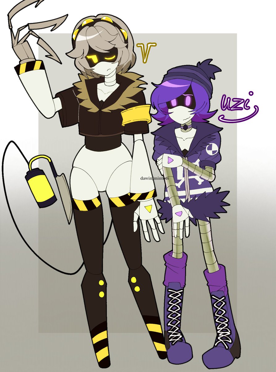 kim3_yella's tweet photo. V &amp; Uzi #murderdrones #murderdronesfanart #Uzi #V https://t.co/QZQDjo1gXI