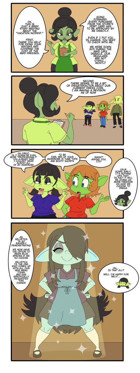 arcadeherojimmy's tweet photo. Goblin maid cafe part 6 (finale)
End of the first “chapter”of goblin cafe https://t.co/HUFnPyiR2S