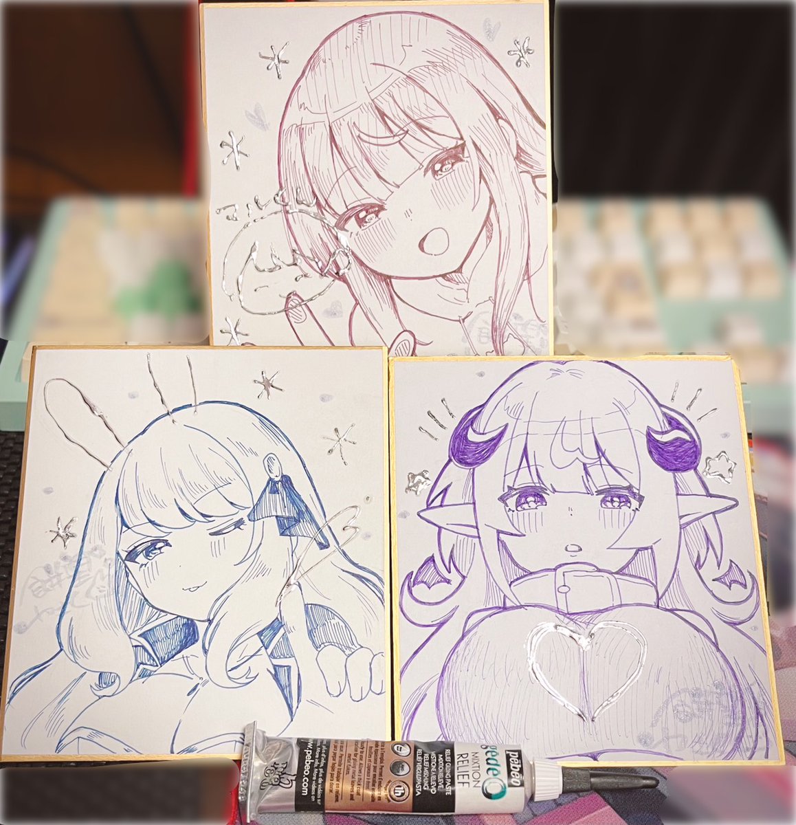 🌙FANBOX更新しました!限定記事🌙
FANBOXにてコミティア色紙の先着取り置きを行います～
絵柄は画像の通りで、各3000円です!ぷっくり箔仕様!
18時にコメント欄を解放しますので、あらかじめ注意事項をお読みの上ぜひご参加ください～✨️
リンクはツリーにて! 