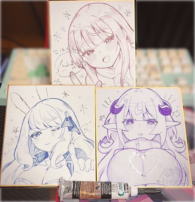 🌙FANBOX更新しました!限定記事🌙
FANBOXにてコミティア色紙の先着取り置きを行います～
絵柄は画像の通りで、各3000円です!ぷっくり箔仕様!
18時にコメント欄を解放しますので、あらかじめ注意事項をお読みの上ぜひご参加ください～✨️
リンクはツリーにて! 