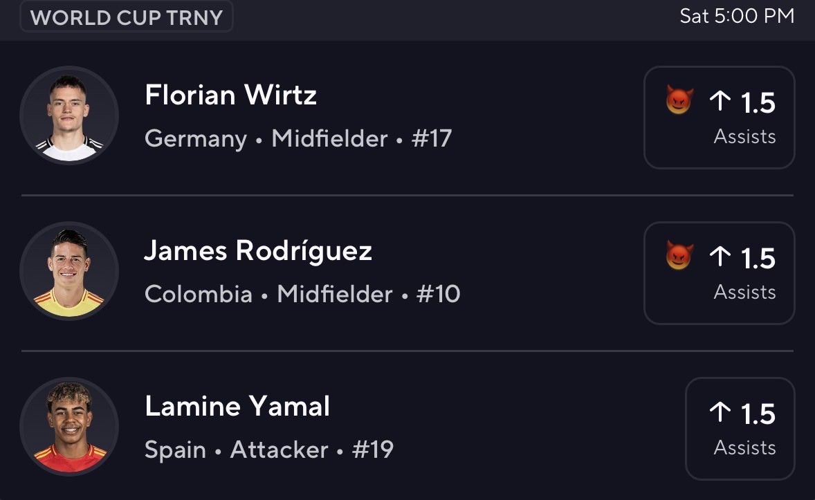 PicksbyJose's tweet photo. World Cup Tournament Assists Slip!!🧘 🚀 💣 ☢️ 

WHEN this hits you gotta join VIP after that🤝🤑💰 ✅

Meet you at the bank🧘🏼‍♂️🏦 

#PrizePicks | #GamblingX | #soccerpicks | #GamblingTwitter | #soccer | https://t.co/36wtq86GyD