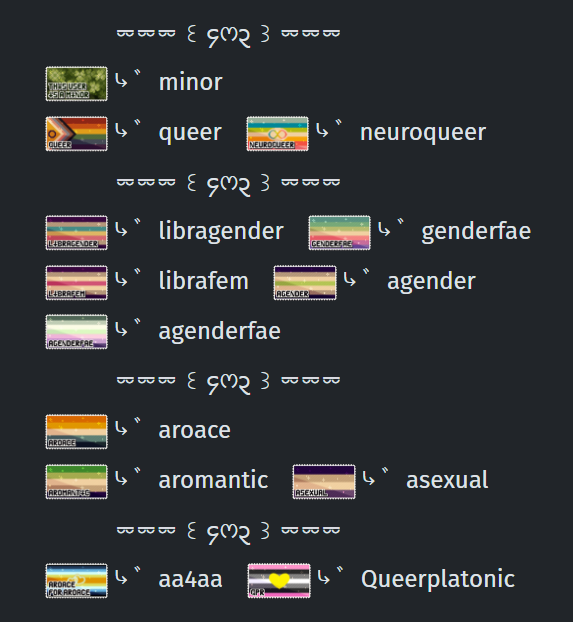 fooshette's tweet photo. I don't have any xenogenders, but I do have quiet a few redundant flags on my https://t.co/jypzcP8YB3, so that's cool https://t.co/ZWUBbwMjvO