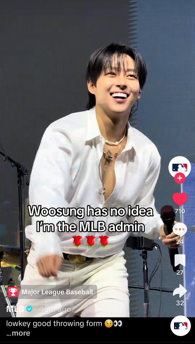 woosungnet's tweet photo. not the MLB tiktok account with 9m followers posting about Woosung tonight, HOW ICONIC #therose https://t.co/t03Vovptlx