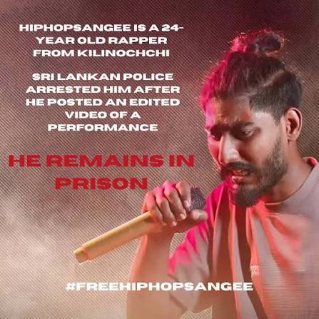 Tamils_Action's tweet photo. The arrest of Tamil rapper HipHop Sangee under Sri Lanka’s Prevention of Terrorism Act is yet another example of the Sri Lankan state using draconian laws to silence Tamil voices. A government accused of genocide against Tamils continues to criminalize free expression instead of addressing its long record of human rights violations. Music is not terrorism. Speaking out is not terrorism. We strongly condemn this politically motivated arrest and demand the immediate release of HipHop Sangee. The international community must hold Sri Lanka accountable and end its persecution of the Tamil people. #ReleaseHipHopSangee #TamilGenocide @USEmbSL @TLHumanRights @State_SCA @HouseForeign @amnestyusa @RepDeborahRoss @RepMcCormick @SecRubio @POTUS