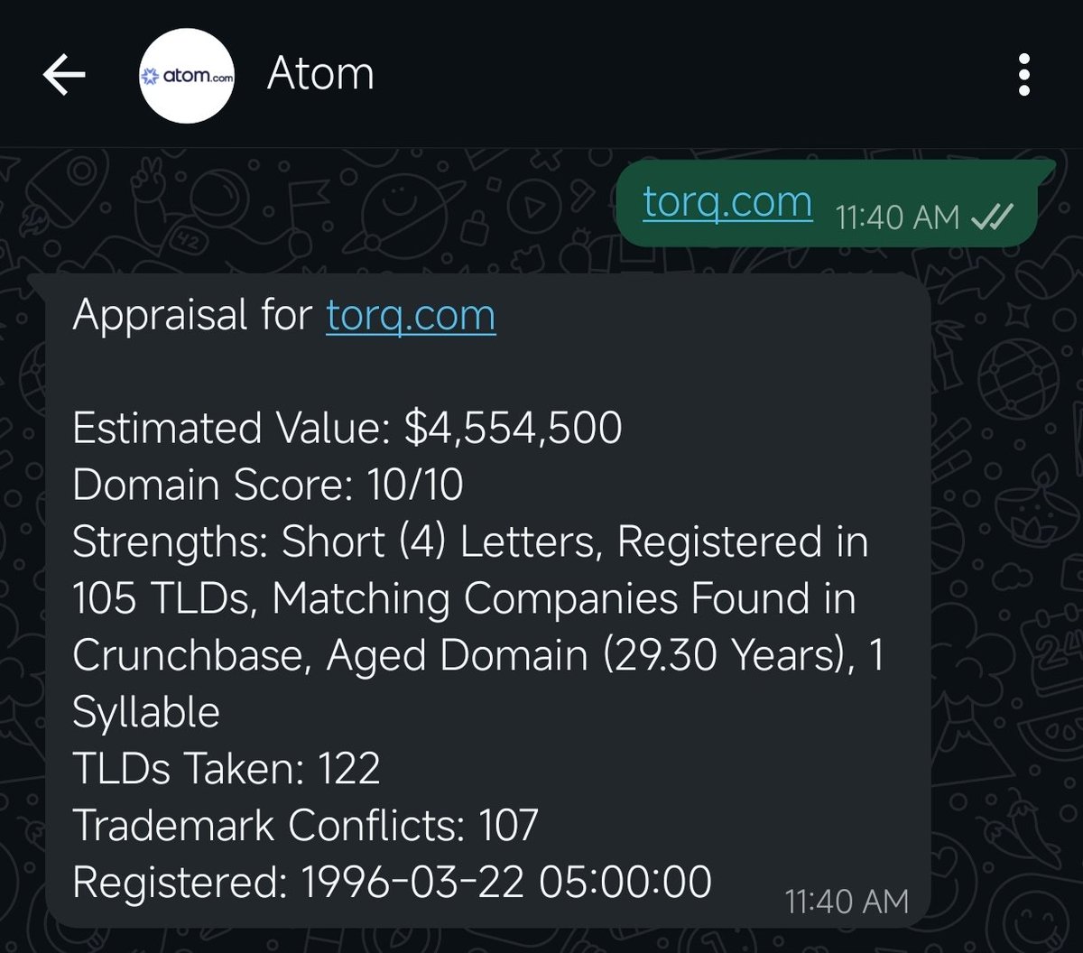 NameWinkDomain's tweet photo. Torq,com valuation by Atom.
I have https://t.co/l46eRnw74w
#Torq #Torque #SI #Super #Intelligence #Domain https://t.co/AdlrLY6gpA