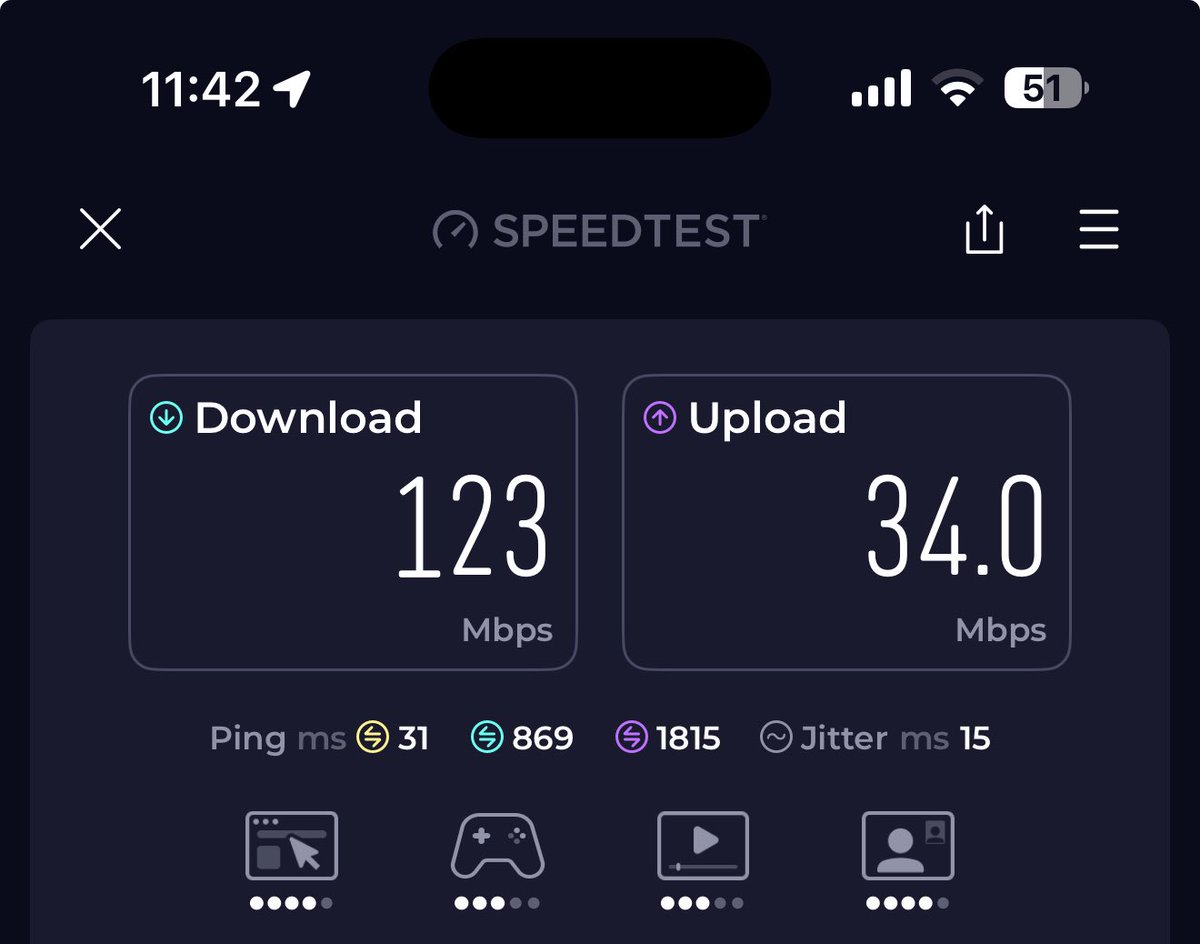 gurotere's tweet photo. @totalplaymx ayuda porfa por qué mi conexión tiene demasiada latencia????  mi red es de 100 megas y fibra optica, NUNCA habia pasado esto, ni mi PC con wifi6 ni con el cable de ethernet soporta la mala calidad, tengo 1000ms en muchas apps https://t.co/qiwC427Au3