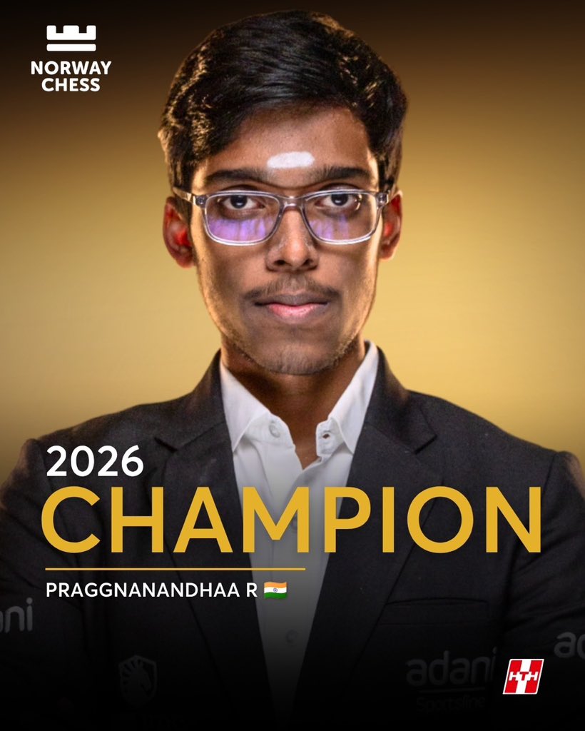 hansa_entpvtltd's tweet photo. Stepping into a legend's home takes courage. Walking away victorious takes belief.

Congratulations @rpraggnachess on an incredible triumph that inspires a generation to dream bigger and challenge the impossible. @NorwayChess 

🇮🇳♟️👏
#Praggnanandhaa #NorwayChess https://t.co/cJ9ldWh9Wh