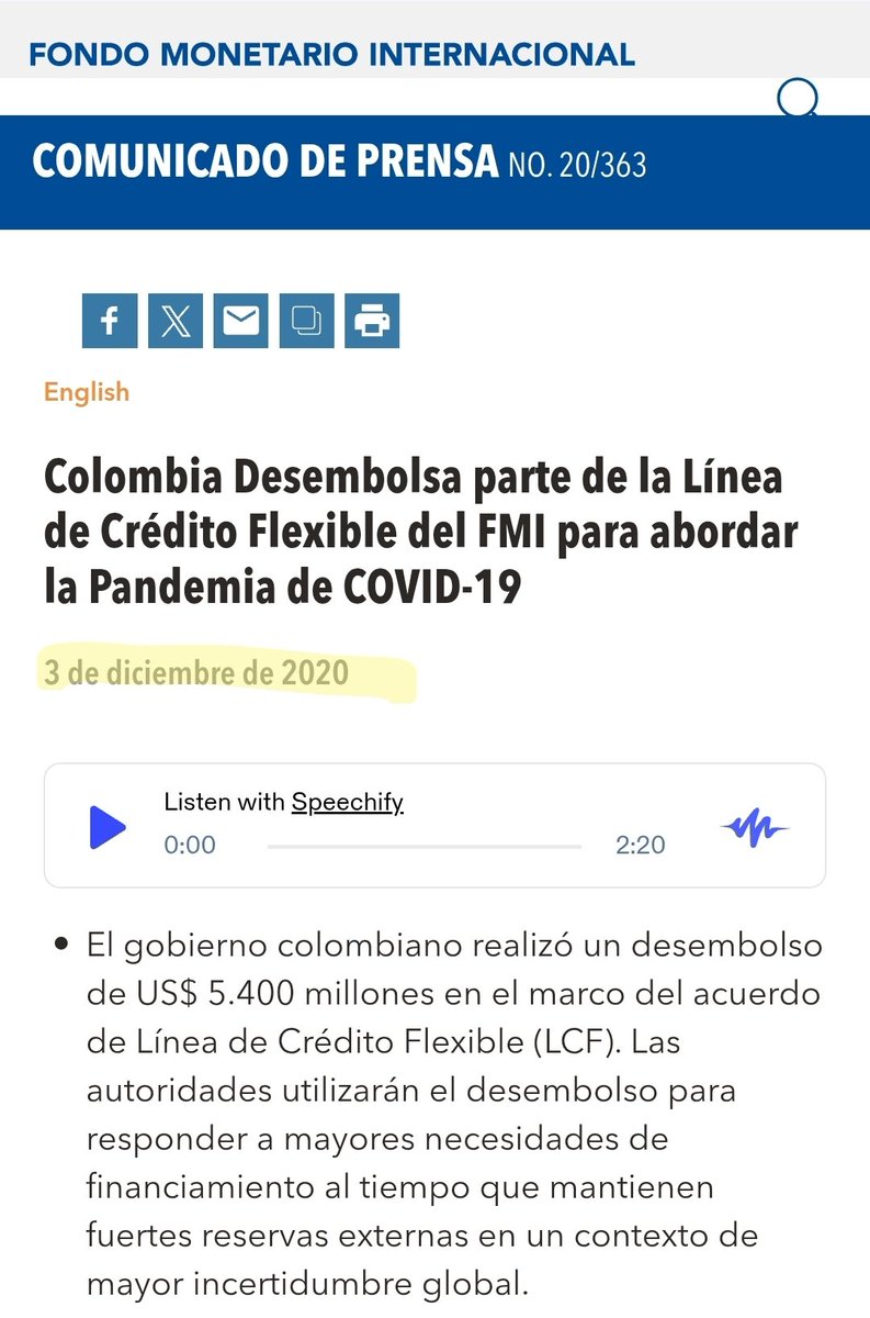 FelipeCamposPC's tweet photo. 1. La deuda del subsidio fue de $36 billones; la otra mitad, hasta llegar a $68 billones, fue decisión de este gobierno. Y este año va para $10 billones más: otra vez, ustedes solitos.
2. Restrepo no tomó la deuda del FMI porque no era ministro de Hacienda en ese momento.
3. El préstamo del FMI fue al 3%, mientras este gobierno se ha endeudado al 6% durante todo el periodo.
4. Después de la pandemia cerca de 90 países accedieron a las líneas de crédito del FMI.