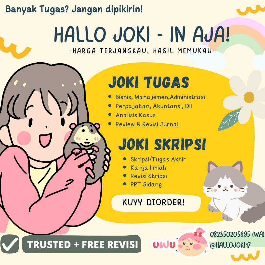 JokiHallo's tweet photo. Open joki tugas dan ujian
Wa: https://t.co/mNRIdeYAeE
1.Brevet, SPT dan pajak
3.MANAJEMEN PAJAK
4.AKUNTANSI PAJAK
5.SPT PPN, PPH
6.BEA CUKAI
7.PPN, PPB, BPHTB
8.PAJAK DAERAH
9. Skripsi PAJAK
10.Rekonsiliasi 
11.jurnal
12.makalah
14.Analisis kasus
#zonauang #jokitugas #Jokipajak https://t.co/zqHszoEtGJ