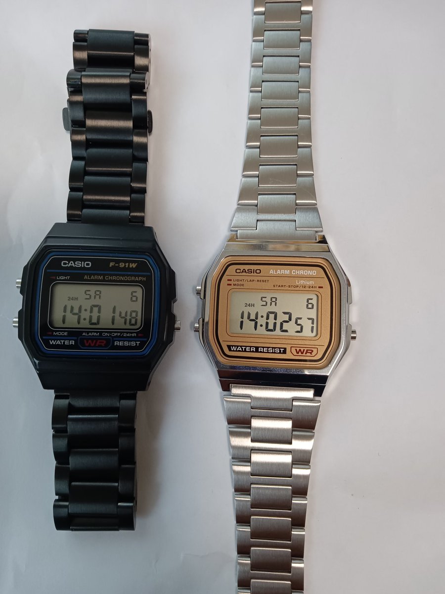 aizawa39's tweet photo. #casiof91w
#f91w
#ベルト交換
#チープカシオ
安く、Yahooで18mmの
ベルトが売っていたので
私のF91wのベルトを
ラバーからメタルに変えました。
重くなるかなと思いましたが
それほどでもなく。
遊びというより気軽に
仕事用として使える様に
なりました。
雨の日の休日の遊び。 https://t.co/dyWwJH7cgh