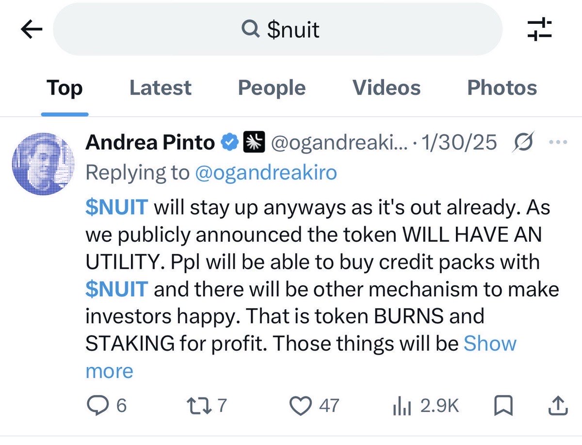 Rick79023993's tweet photo. @Jrock132342 @nottecore @garrytan For the context how $nuit misled token holders into believing they are buying into the success of the company. https://t.co/f4876o1KHL