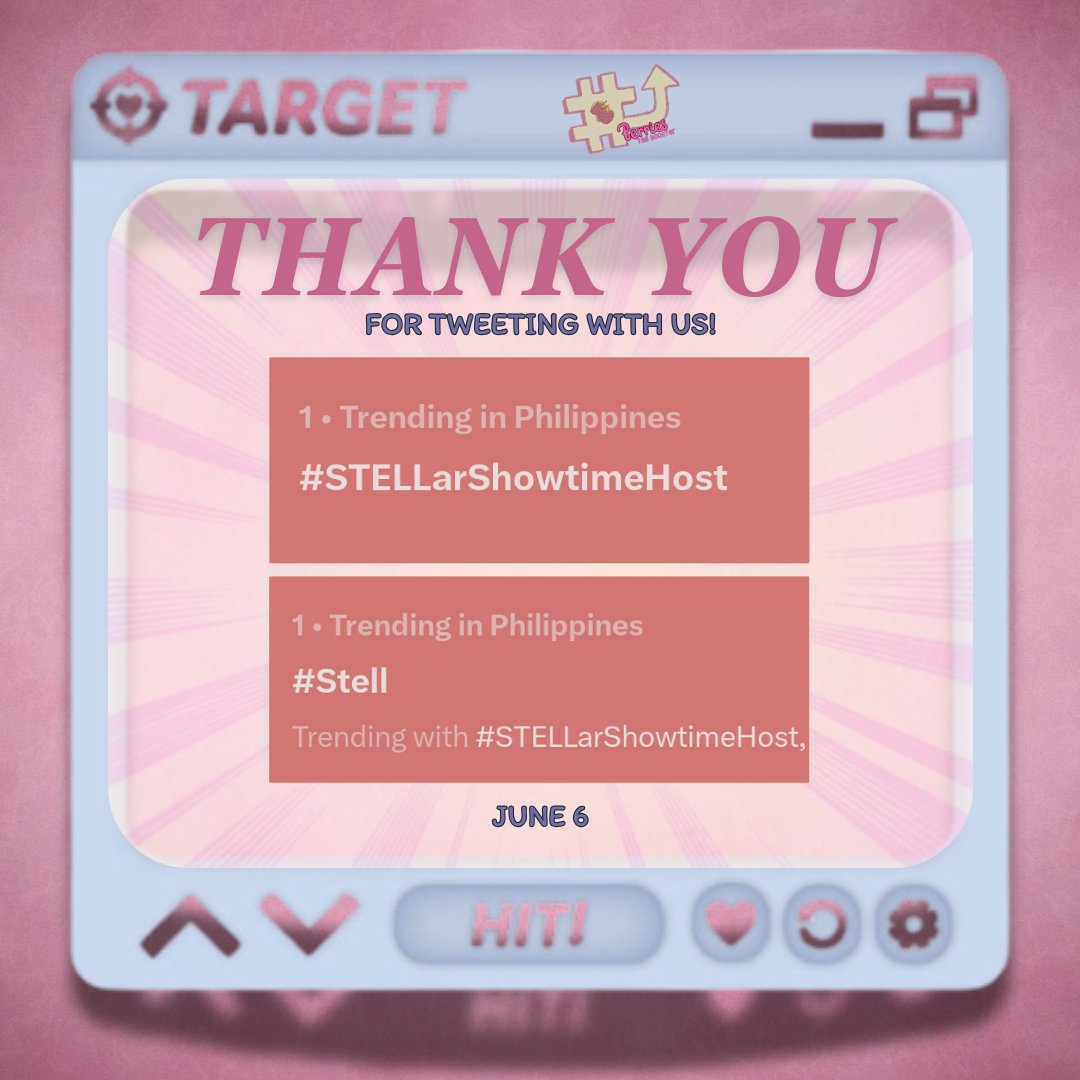 svabooster's tweet photo. Shout out once again to everyone who tweeted with us and made our tags trend today! 🍓

Thank you for celebrating Stell's first major TV hosting gig with us. 'Til next time! 🥳

STELL RADIATES ON SHOWTIME
@stellajero_ #Stell
#STELLarShowtimeHost https://t.co/27bnlLc0mM